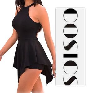 Cosics Black Halter Sleeveless Cutout Club Jumpsuit Romper